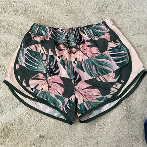 Nike Women's Shorts Dri-Fit Tempo Lined Running Shorts Pink Green White Small